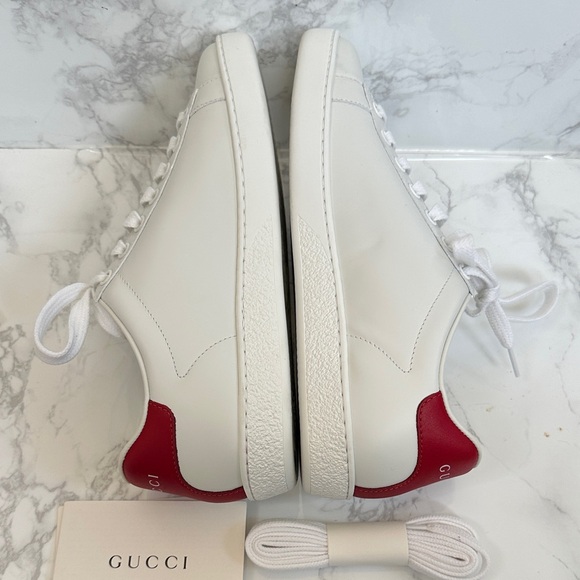 Gucci White Sneakers with Red Heel - Picture 8 of 13